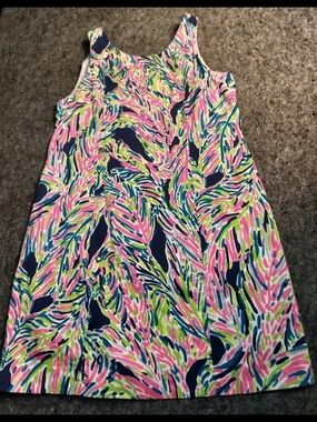 Lilly Pulitzer Multicolor Floral Shift Dress - Pink, Navy, Lime Size 14